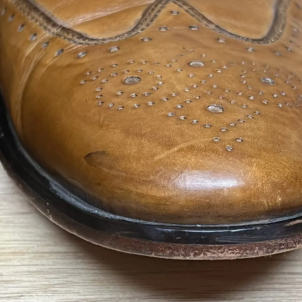 Cole Haan Wingtip Brogue Oxford Men Size 12 M Brown Leather Round Toe Low Shoes